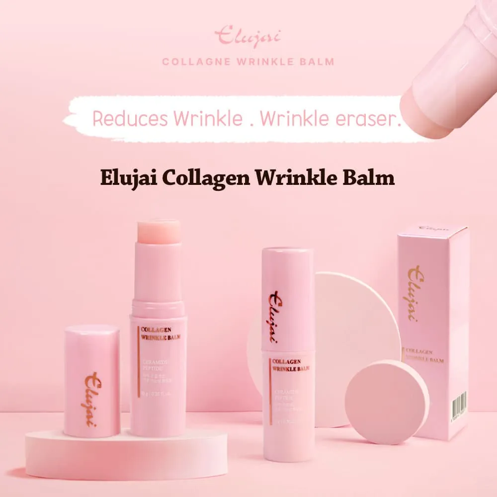 2 Pieces ELUJAI Collagen Wrinkle Balms 10g Dry Skincare Moisture Anti Wrinkles Hyaluronic Acid Elasticity Finelines