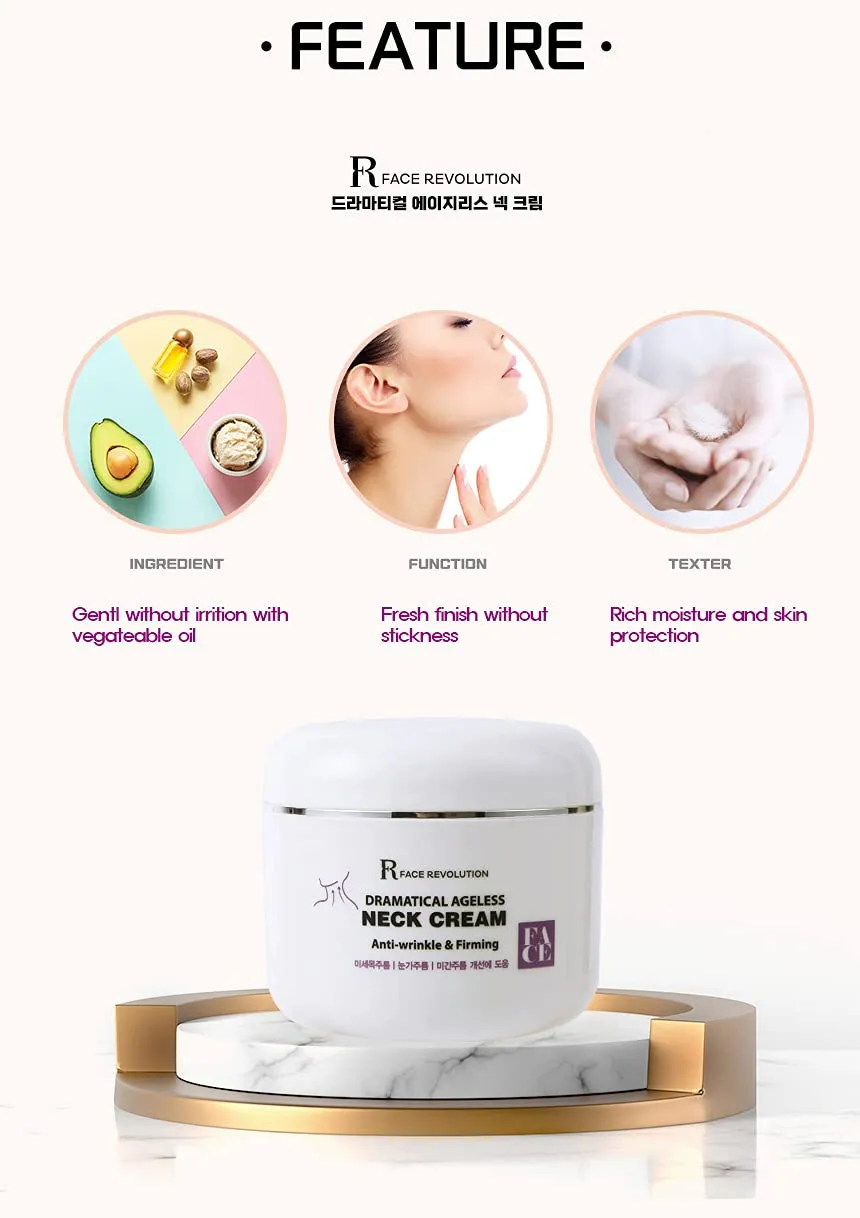 2 Pieces FACE REVOLUTION Dramatical Ageless Neck Creams 100g Wrinkles Lines Moisture Anti-ageing