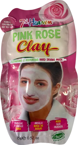 7th Heaven Pink Rose Clay Cleansing & Hydrating Hard Drying Mask 15g