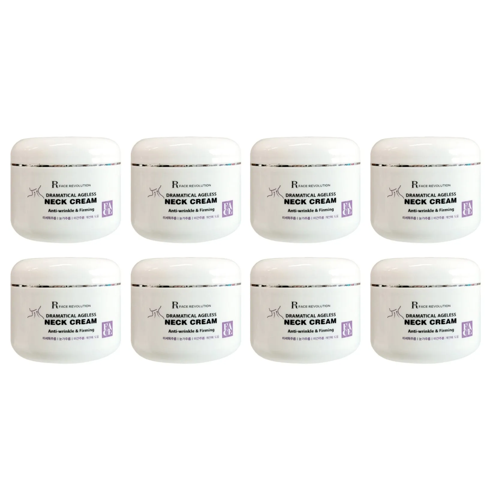 8 Pieces FACE REVOLUTION Dramatical Ageless Neck Creams 100g Wrinkles Lines Moisture Anti-ageing