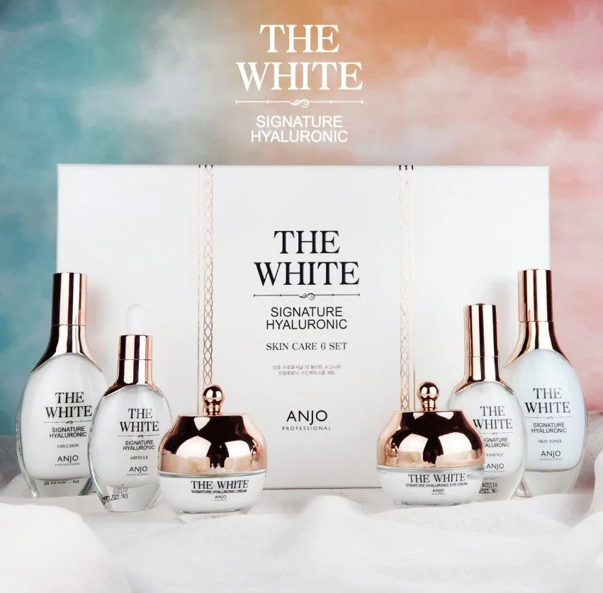 Anjo The White Skin care 6 Sets Signature Hyaluronic Blemish Glutathione Anti-ageing Wrinkles Dark Circles Finelines Gifts Whitening Brightening