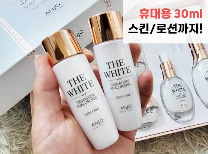 Anjo The White Skin care 6 Sets Signature Hyaluronic Blemish Glutathione Anti-ageing Wrinkles Dark Circles Finelines Gifts Whitening Brightening