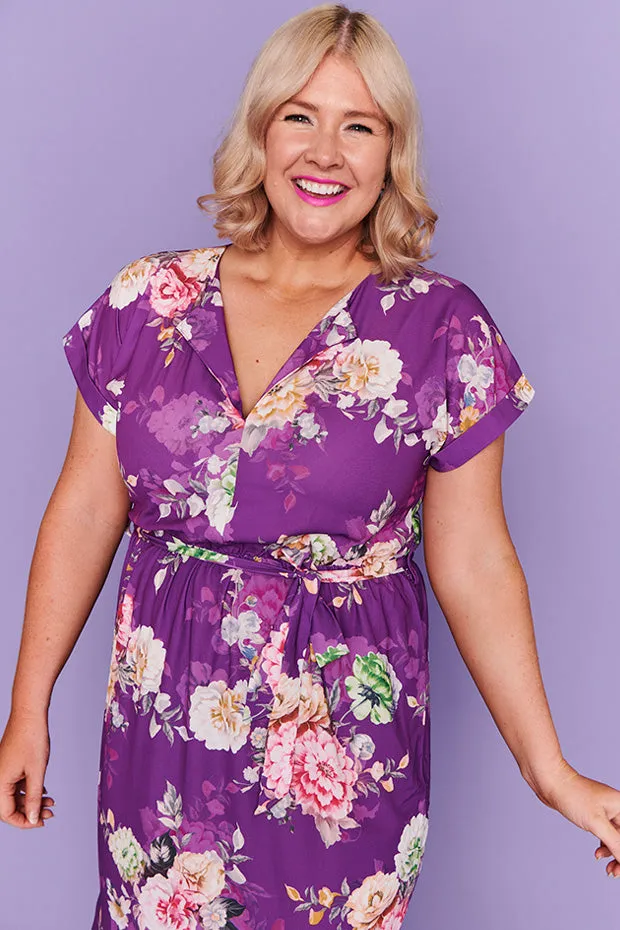 Arlo Antique Purple Floral Dress