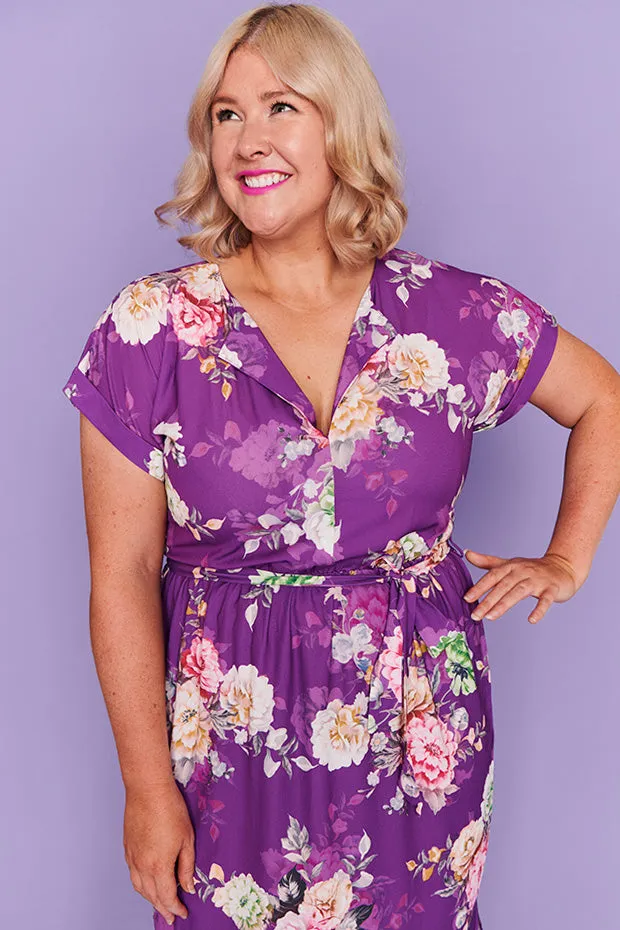 Arlo Antique Purple Floral Dress