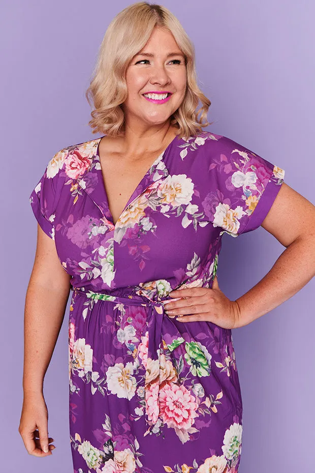 Arlo Antique Purple Floral Dress