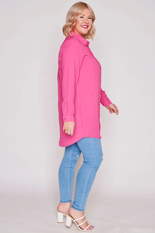 Asher Pink Longline Shirt