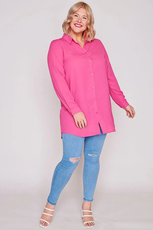 Asher Pink Longline Shirt