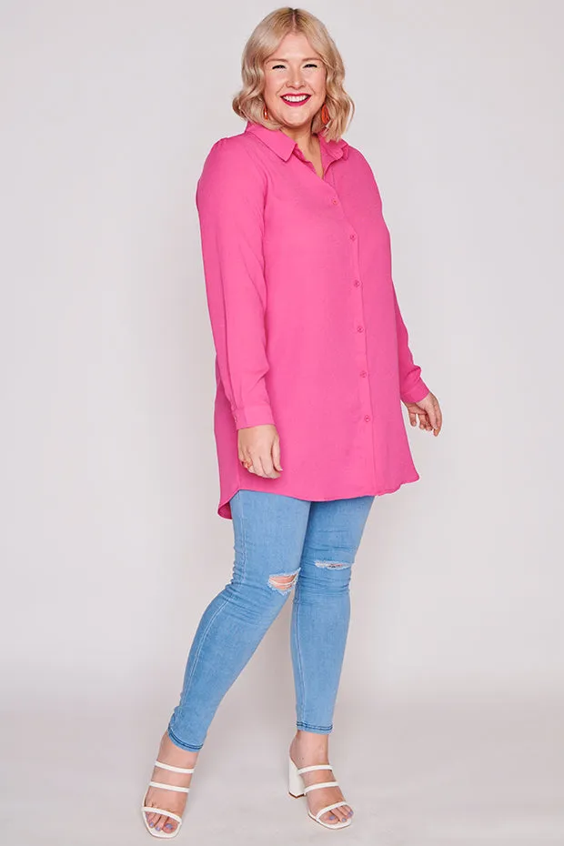 Asher Pink Longline Shirt