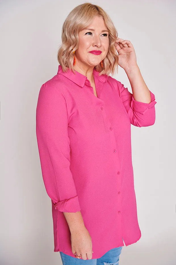 Asher Pink Longline Shirt