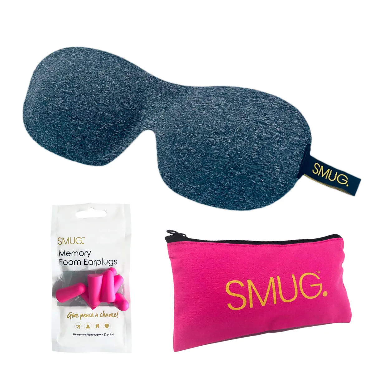 Contoured 3D Blackout Sleep Mask - Dark Grey Marl