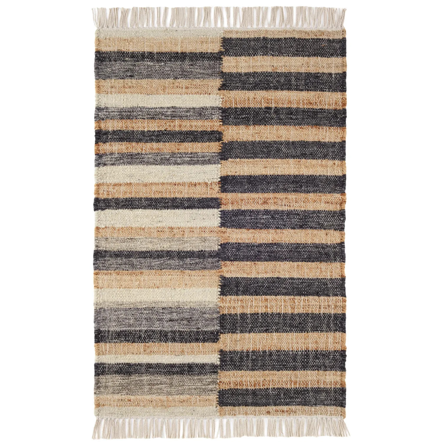 Dash & Albert Stripe Black/Natural Handwoven Wool Indoor Rug