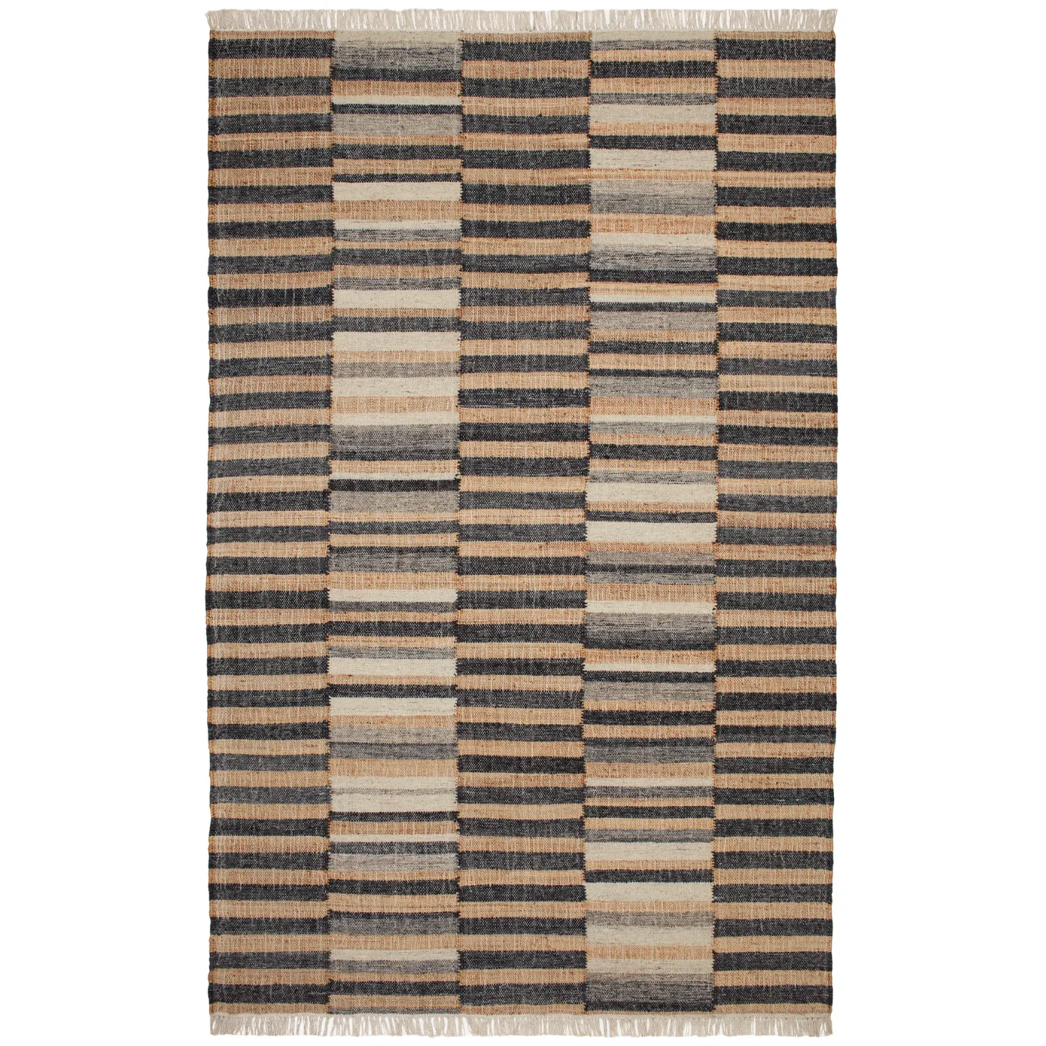 Dash & Albert Stripe Black/Natural Handwoven Wool Indoor Rug