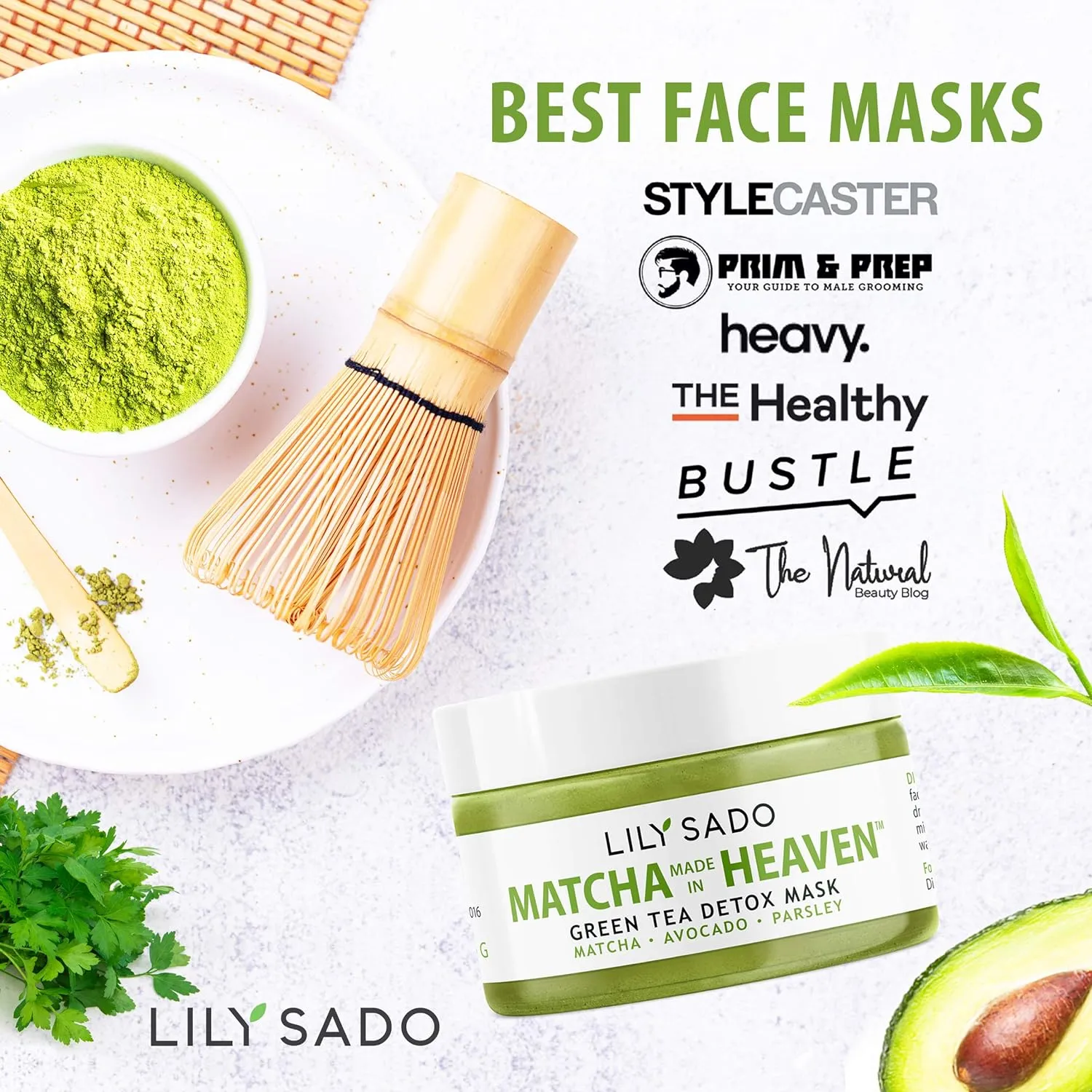 Green Tea Matcha & Avocado Face Mask - Organic Natural Vegan Anti-Aging Antioxidant 4 oz