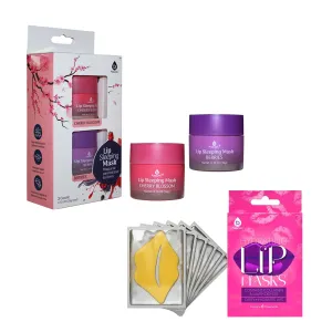 Lip Care Luxe Duo: Hydrating Lip Masks (Pack of 6) & Lip Sleeping Mask 2 Pack