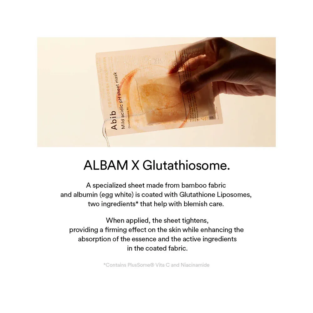 Mild Acidic pH Sheet Mask Glutathiosome Fit