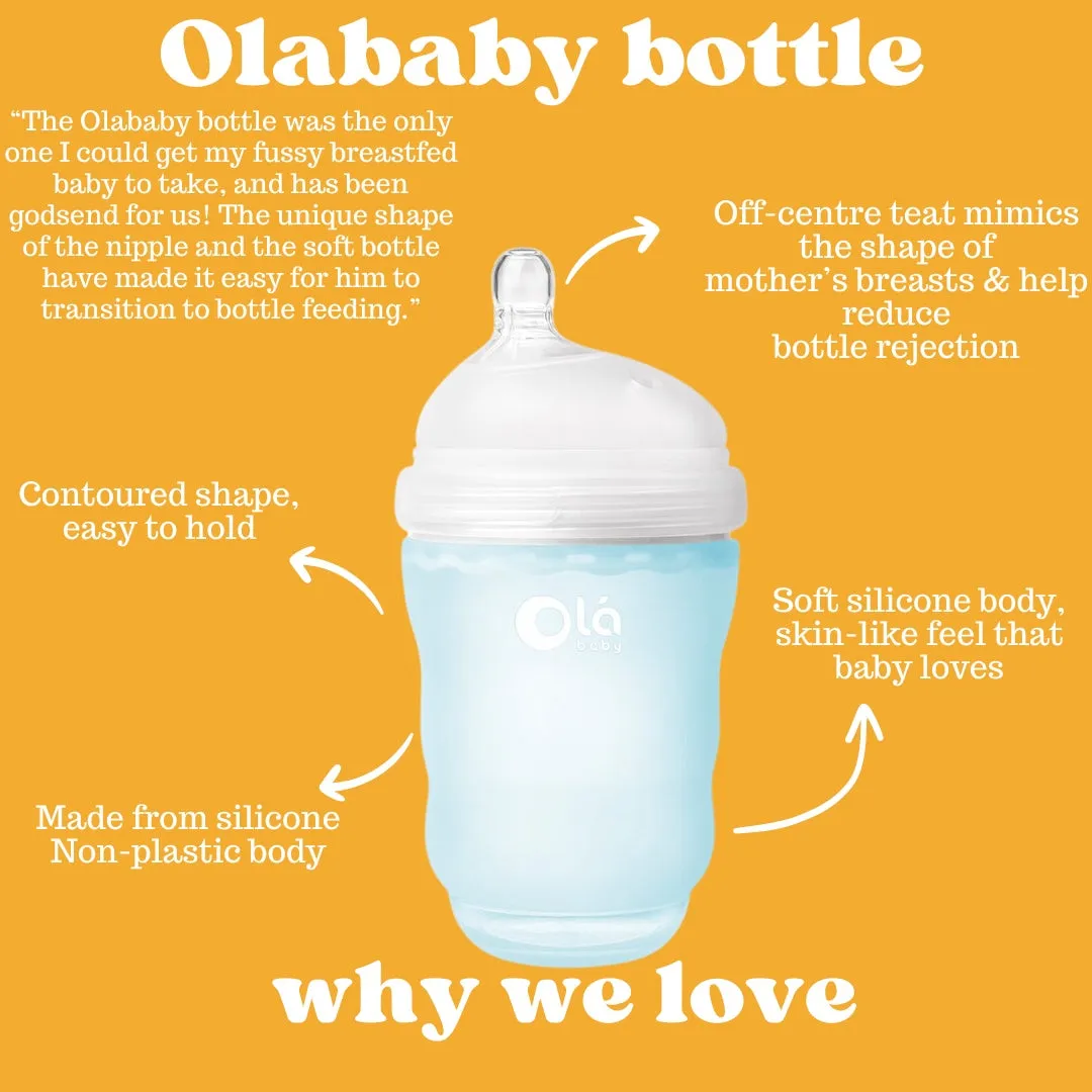 OlaBaby Silicone Gentle Bottle 120ml 2pk Coral