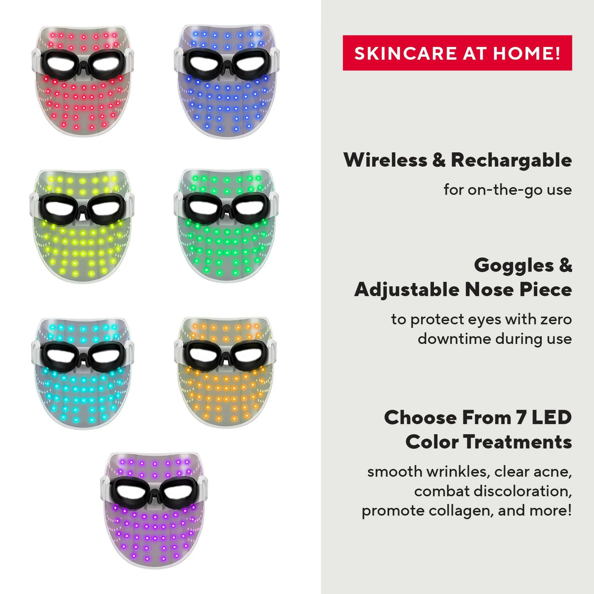 Phototherapy 7-Color LED Facial Mask with Near Infrared