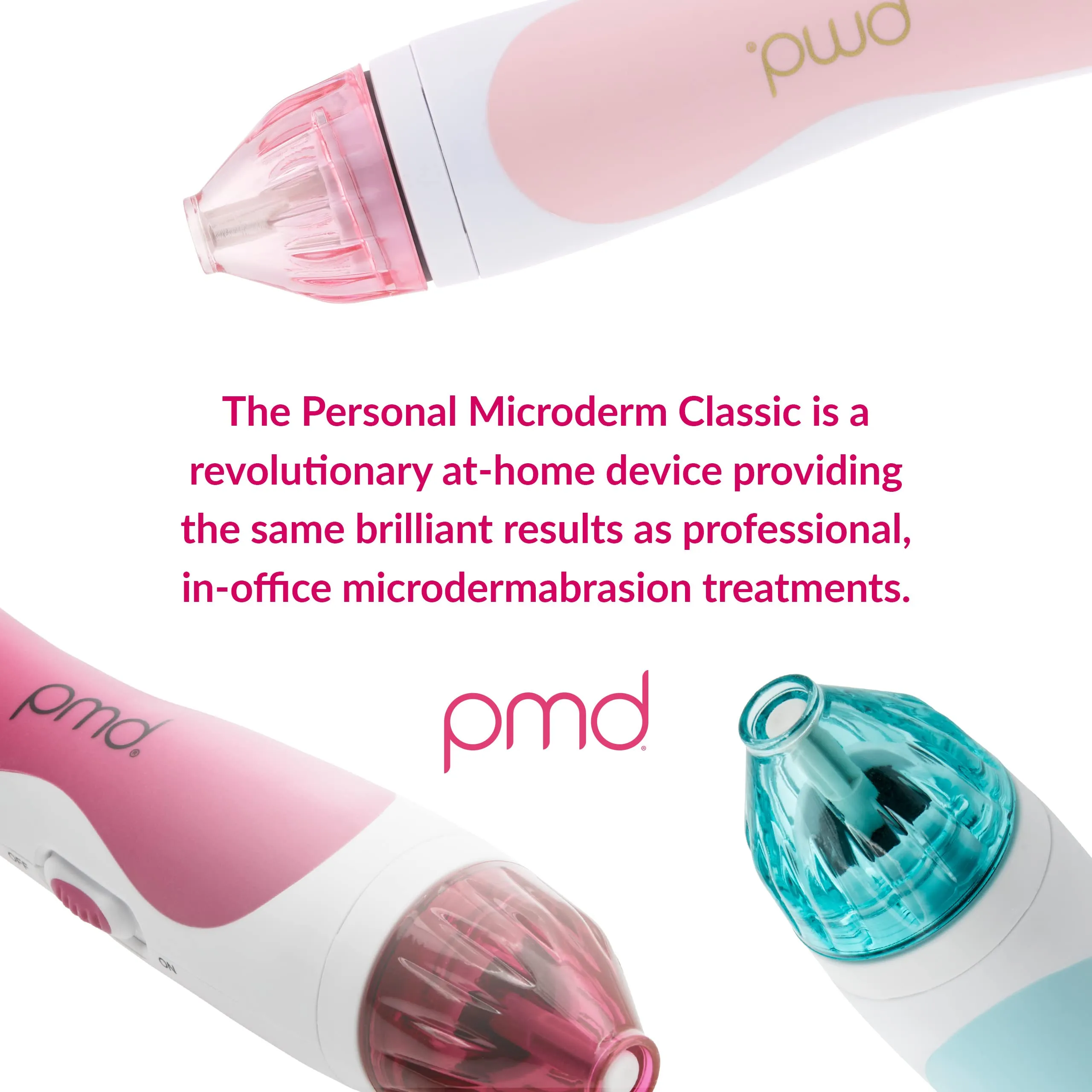 PMD Microderm Classic | Home Microdermabrasion Kit for Face | Exfoliating Crystals and Suction Help Circulation to Boost Collagen for Radiant Skin