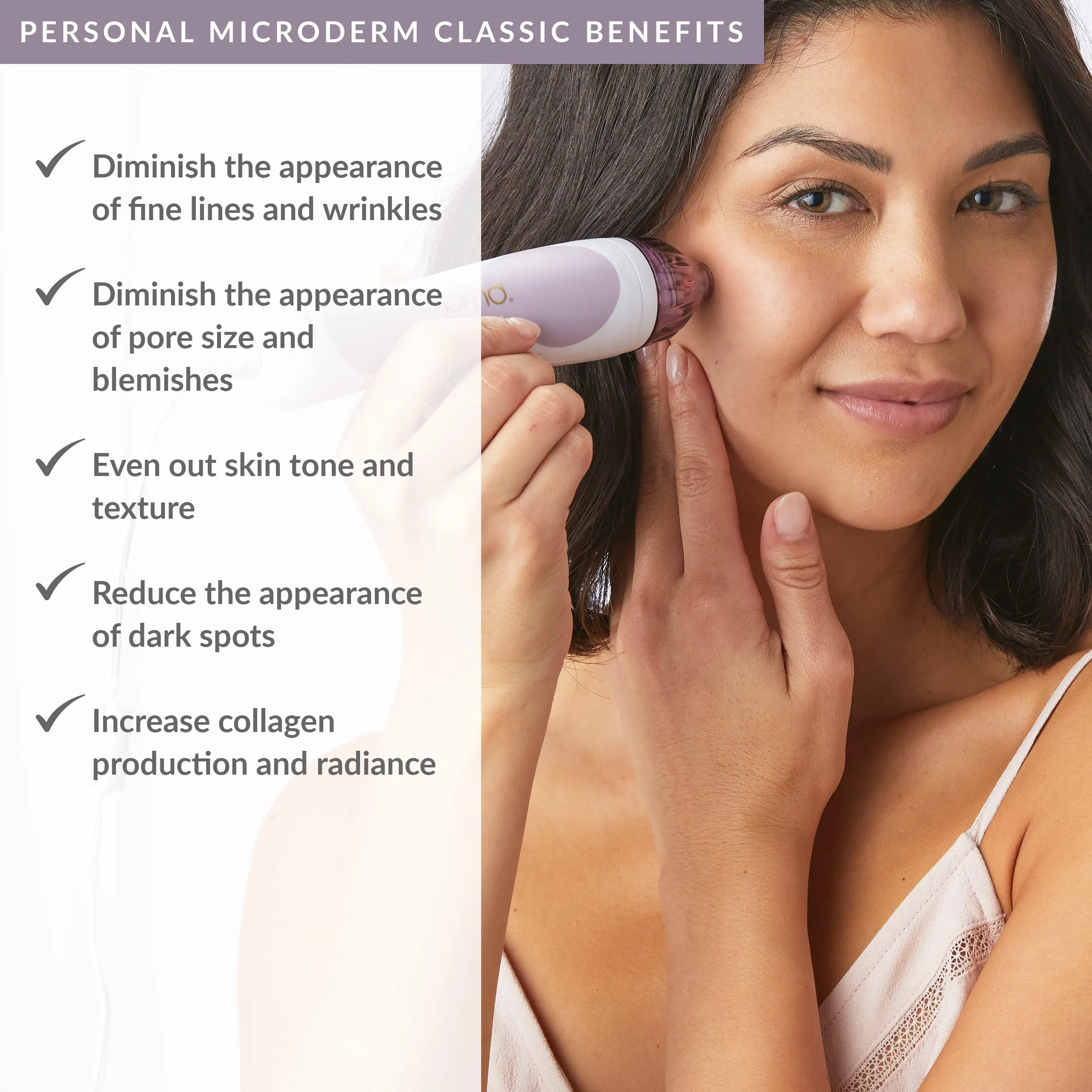 PMD Microderm Classic | Home Microdermabrasion Kit for Face | Exfoliating Crystals and Suction Help Circulation to Boost Collagen for Radiant Skin