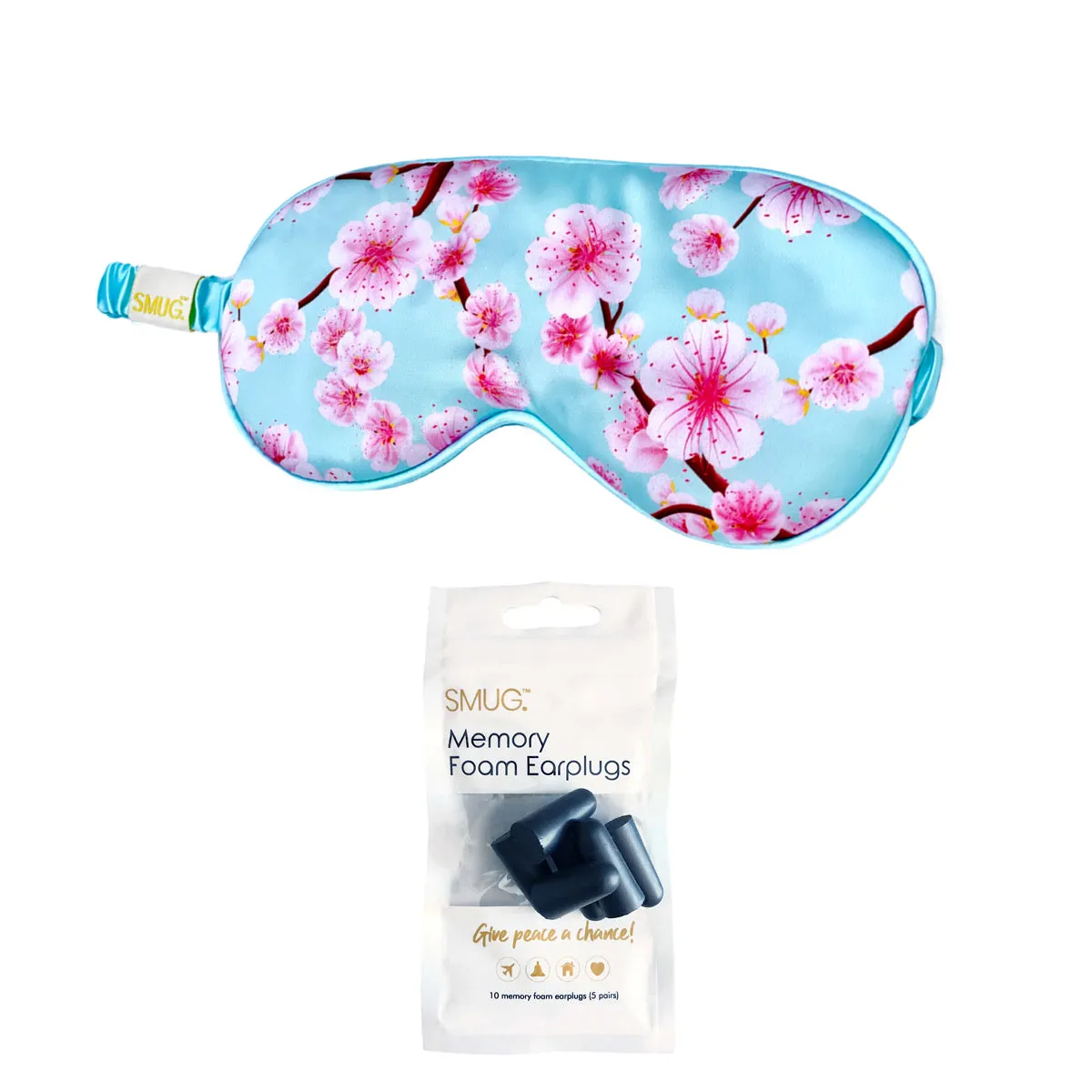 Satin Sleep Mask - Cherry Blossom Print