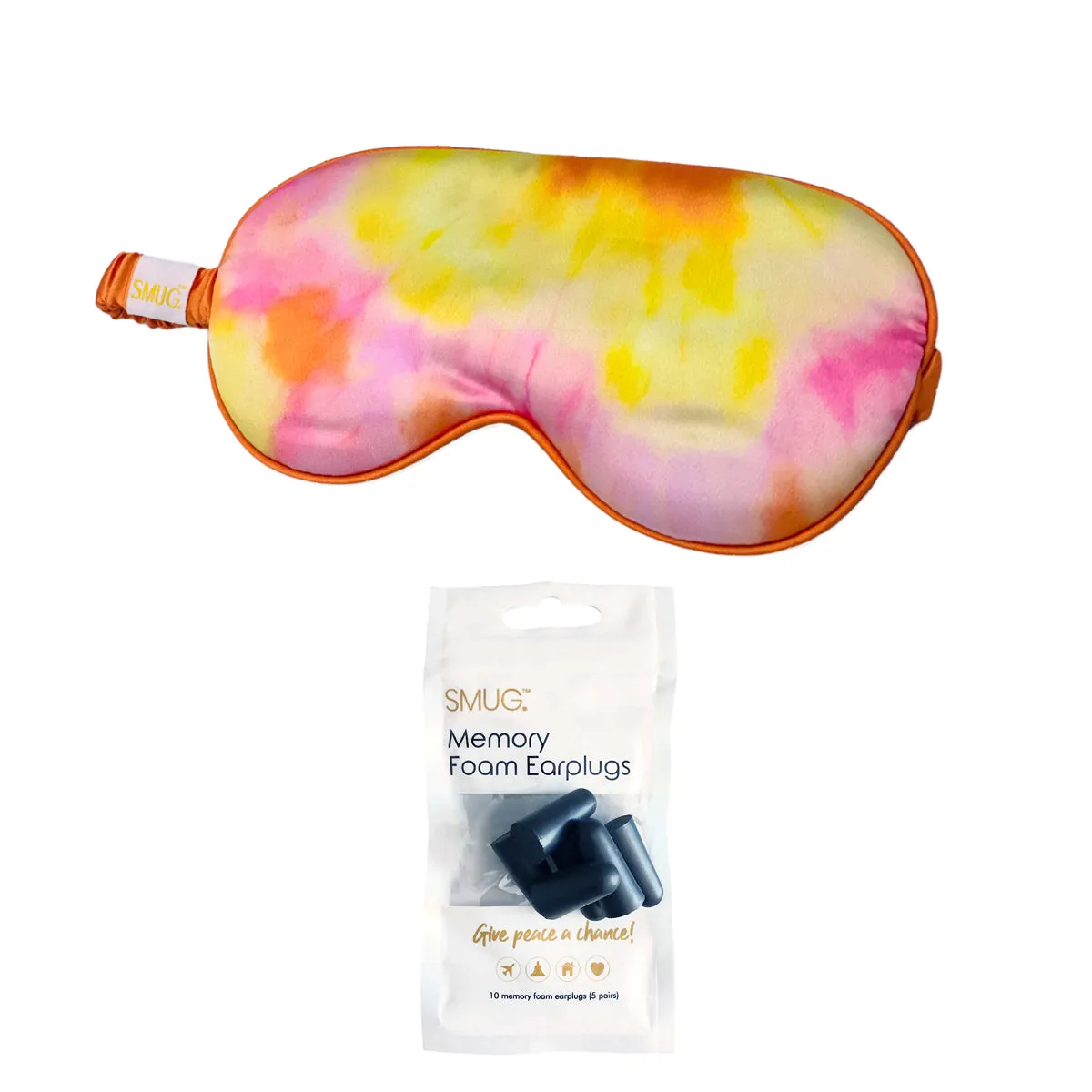 Satin Sleep Mask - Orange Tye Dye