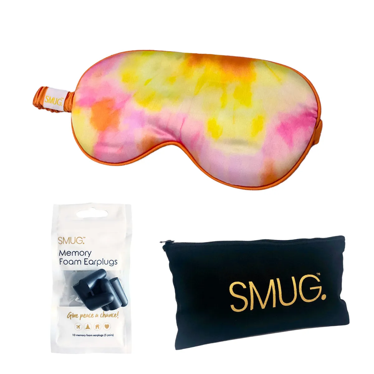 Satin Sleep Mask - Orange Tye Dye