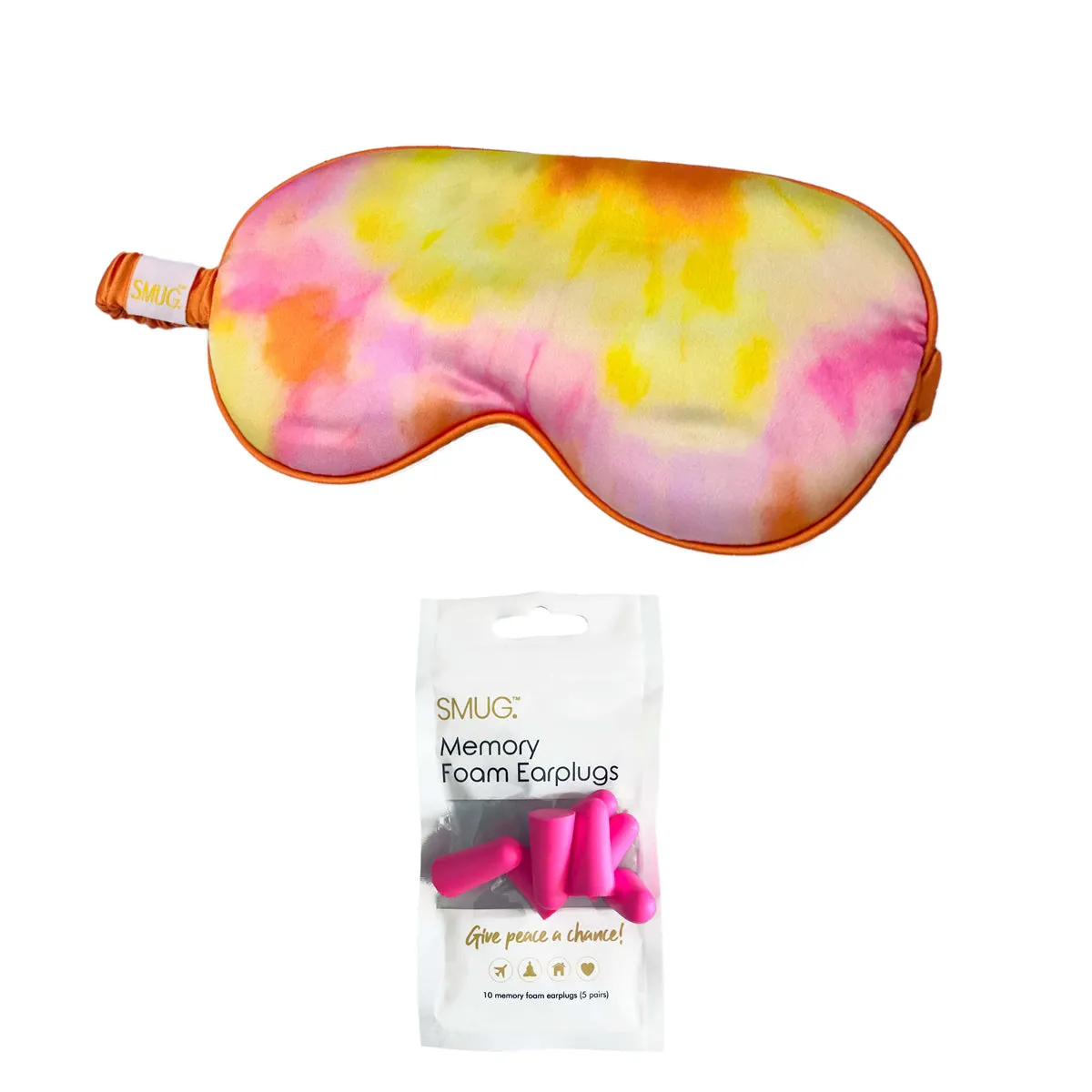 Satin Sleep Mask - Orange Tye Dye