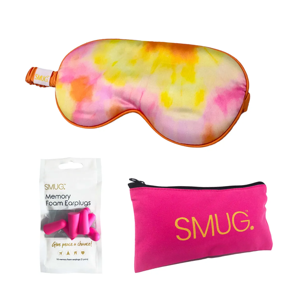 Satin Sleep Mask - Orange Tye Dye