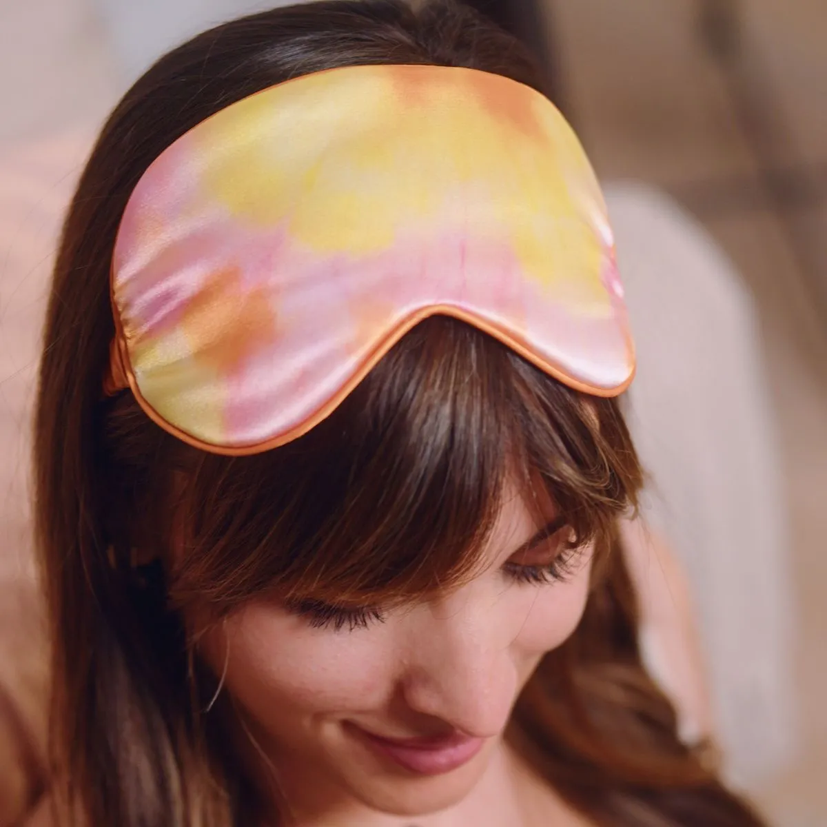 Satin Sleep Mask - Orange Tye Dye