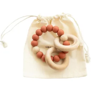 Sedona Teething Ring   Rattle - Rust