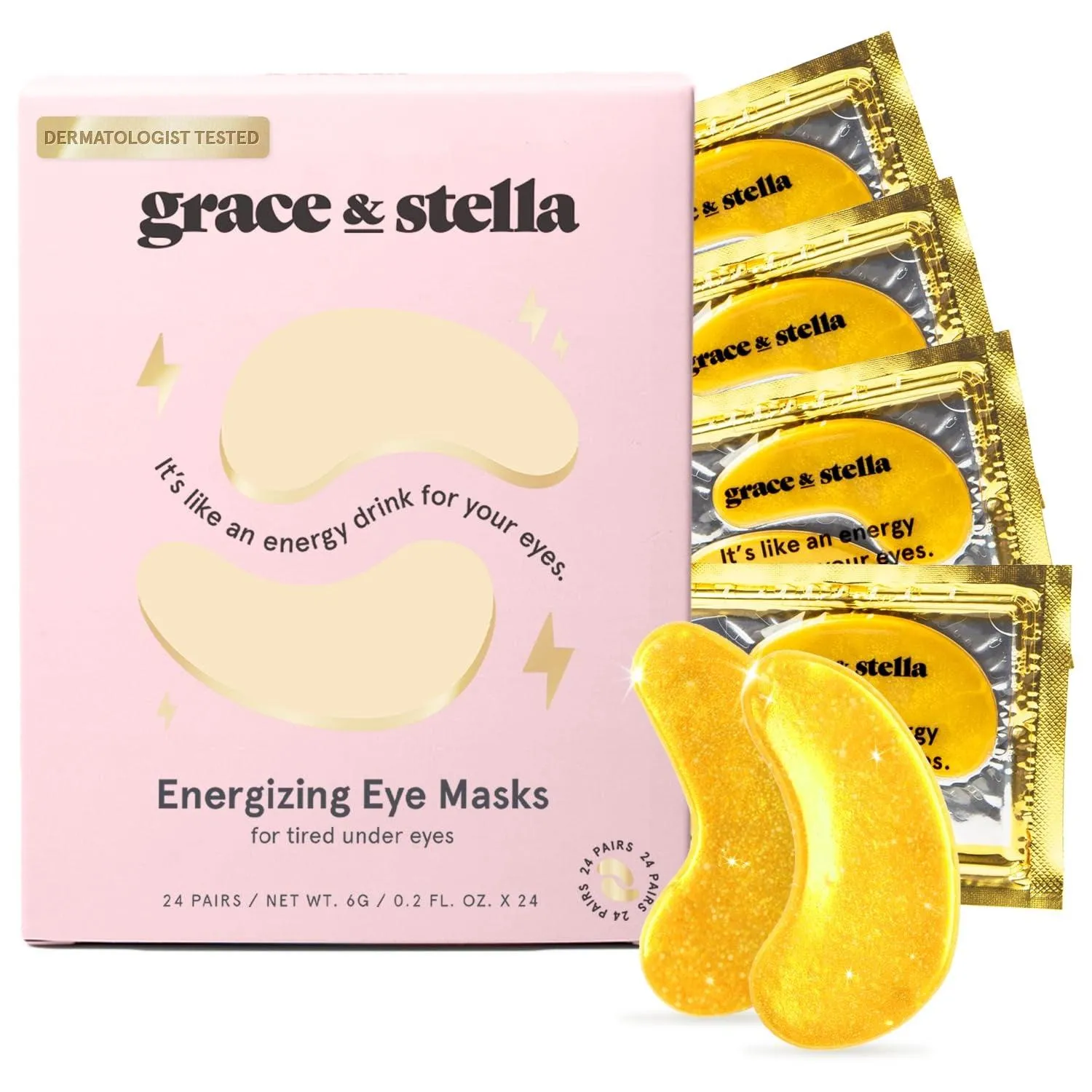 under Eye Mask (Gold, 24 Pairs) Reduce Dark Circles, Puffy Eyes, Undereye Bags, Wrinkles - Gel under Eye Patches - Gifts for Women - Birthday Gifts for Women - Vegan Cruelty Free