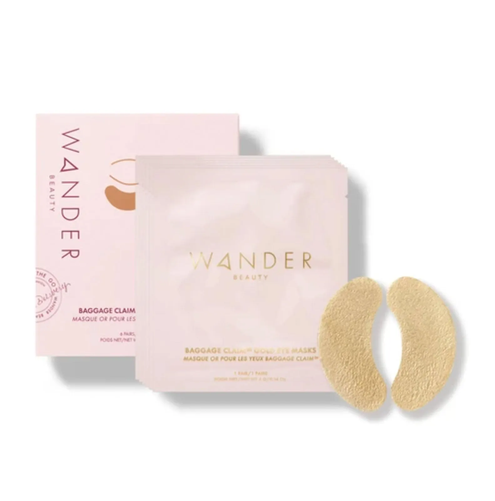 Wander Beauty Baggage Claim Gold Eye Masks