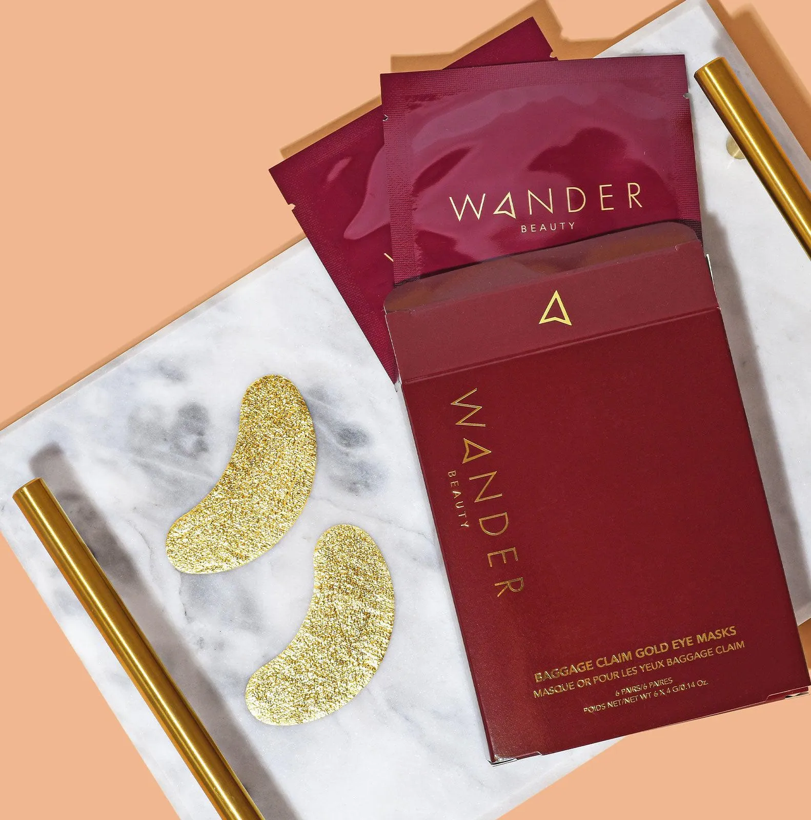 Wander Beauty Baggage Claim Gold Eye Masks