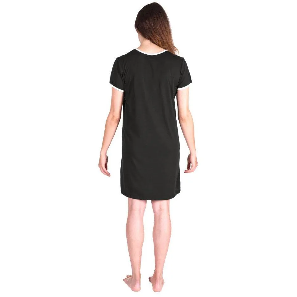 Women's Pleated Front Moisture Wicking Short Sleeve Nightie