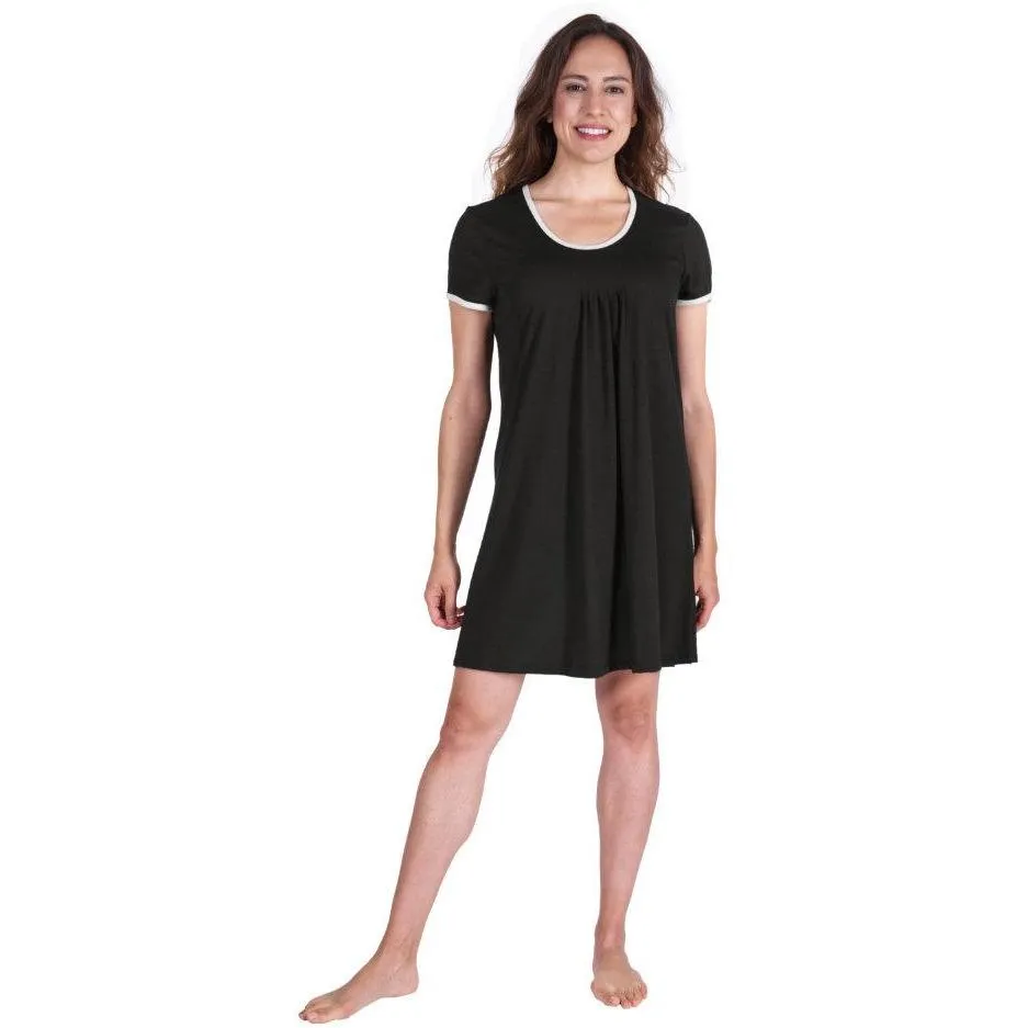 Women's Pleated Front Moisture Wicking Short Sleeve Nightie