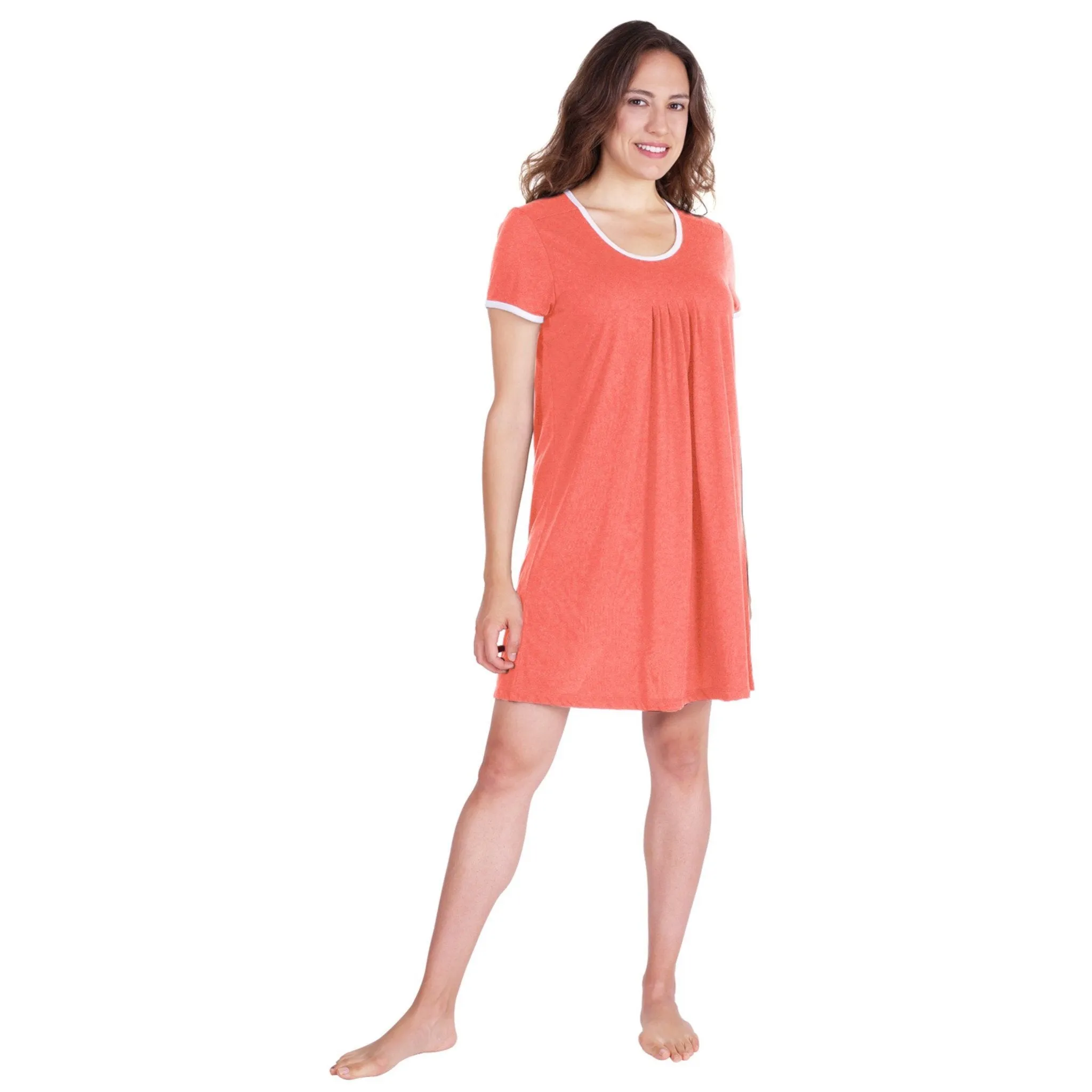 Women's Pleated Front Moisture Wicking Short Sleeve Nightie